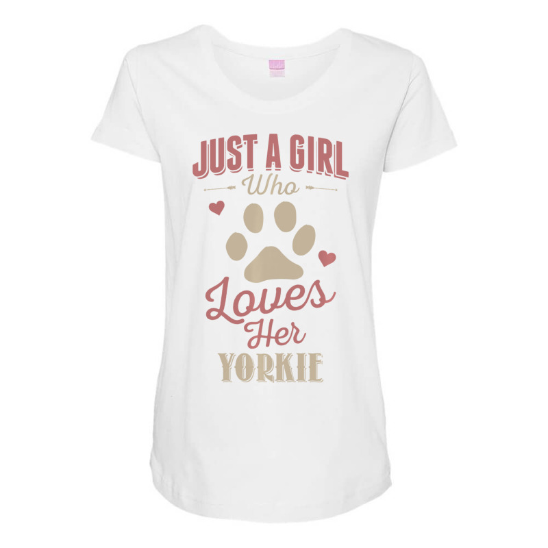 Just A Girl Who Loves Her Yorkie Dog Lover Maternity Scoop Neck T-shirt by huynhhuutrunghpa | Artistshot