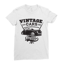 Emblem of muscle car repair and service organisationtion Ladies Fitted T-Shirt | Artistshot