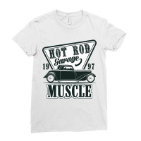 Emblem Of Muscle Car Repair And Service Organizationtion (2) Ladies Fitted T-shirt | Artistshot