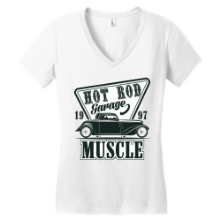emblem of muscle car repair and service organizationtion (2) Women's V-Neck T-Shirt | Artistshot