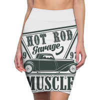 Emblem Of Muscle Car Repair And Service Organizationtion (2) Pencil Skirts | Artistshot