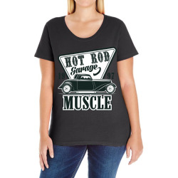 emblem of muscle car repair and service organizationtion (2) Ladies Curvy T-Shirt | Artistshot