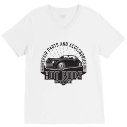 emblem of muscle car repair and service organizationtion V-Neck Tee | Artistshot