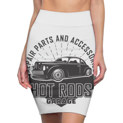 emblem of muscle car repair and service organizationtion Pencil Skirts | Artistshot