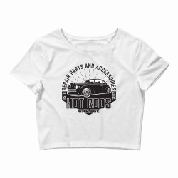 emblem of muscle car repair and service organizationtion Crop Top | Artistshot
