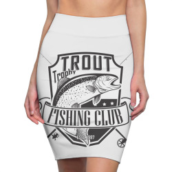 Emblem of the trout fishermen Pencil Skirts | Artistshot