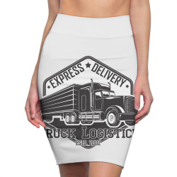 emblem of truck rental organisation Pencil Skirts | Artistshot