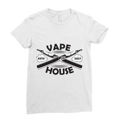 emblem of vape club or house Ladies Fitted T-Shirt | Artistshot