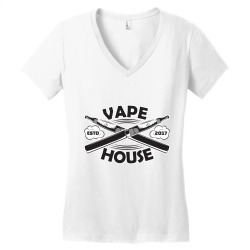 emblem of vape club or house Women's V-Neck T-Shirt | Artistshot