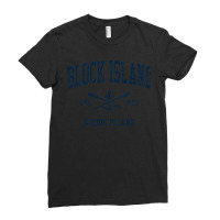 Block Island Ri Vintage Navy Crossed Oars & Boat Anchor Ladies Fitted T-shirt | Artistshot