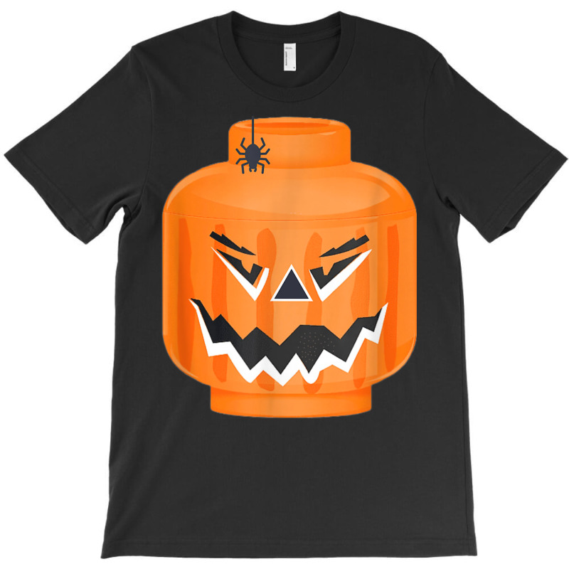 Halloween Pumpkin Building Brick Figure Jack O Lantern T-shirt | Artistshot