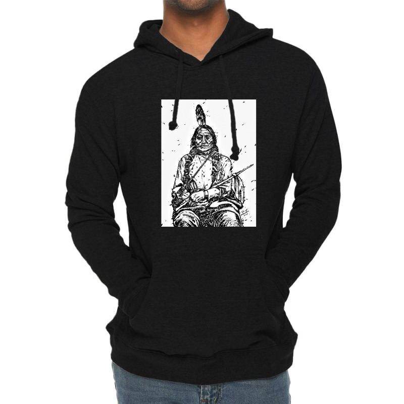 Sitting Bull Ink Portrait.1 1 Lightweight Hoodie | Artistshot