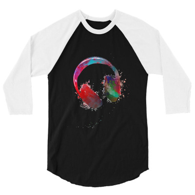 Headphones Music T  Shirtmusic Headphones #headphones #music T  Shirt 3/4 Sleeve Shirt Designed By Fwaelchi961