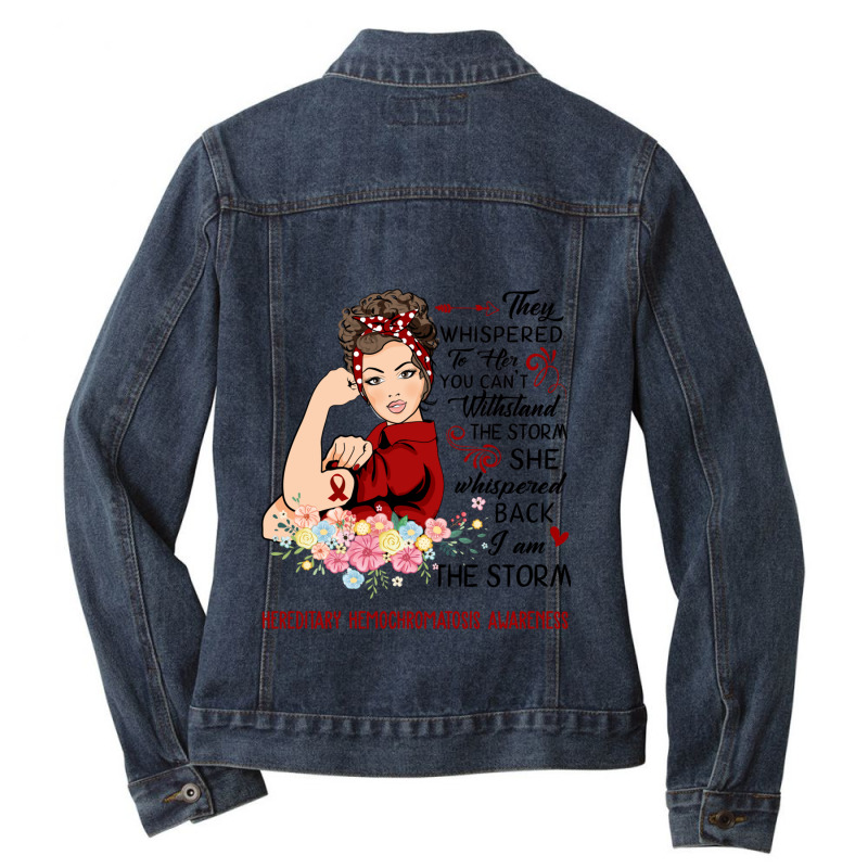 I Am The Storm Hereditary Hemochromatosis Awareness Ladies Denim Jacket by JACOBMCCOLLUM | Artistshot