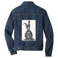 Sitting Bull Ink Portrait.2 Men Denim Jacket | Artistshot