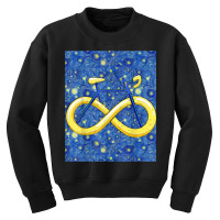 Starry Night Cyclist Infinite Bike Youth Sweatshirt | Artistshot