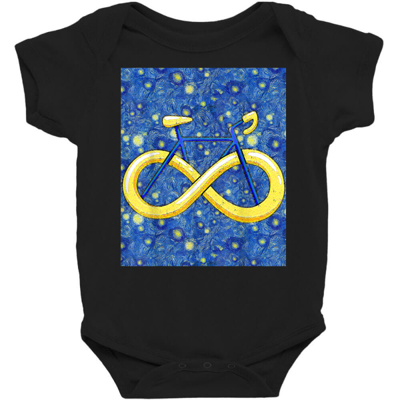 Starry Night Cyclist Infinite Bike Baby Bodysuit by Garnet | Artistshot