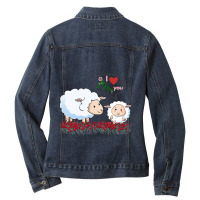 I Love You Mom Withe Cute Ladies Denim Jacket | Artistshot