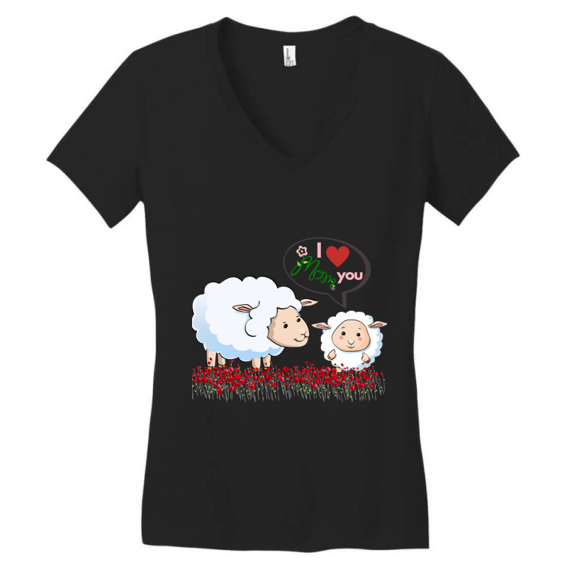 I Love You Mom Withe Cute Women's V-neck T-shirt | Artistshot