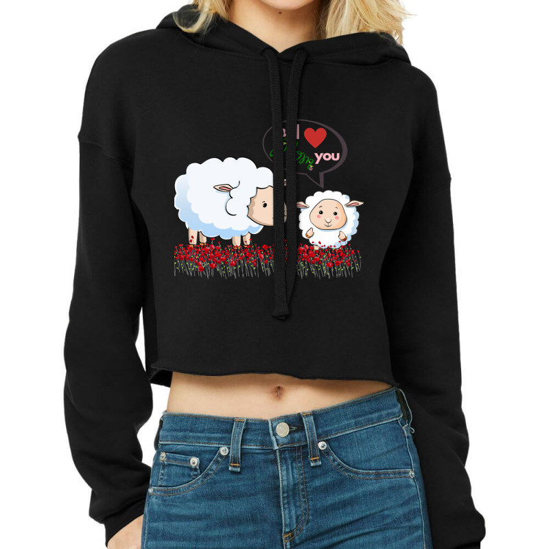 I Love You Mom Withe Cute Cropped Hoodie | Artistshot