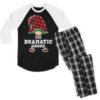 Dramatic Gnome Buffalo Plaid Christmas Dramatic Gnome Men's 3/4 Sleeve Pajama Set | Artistshot