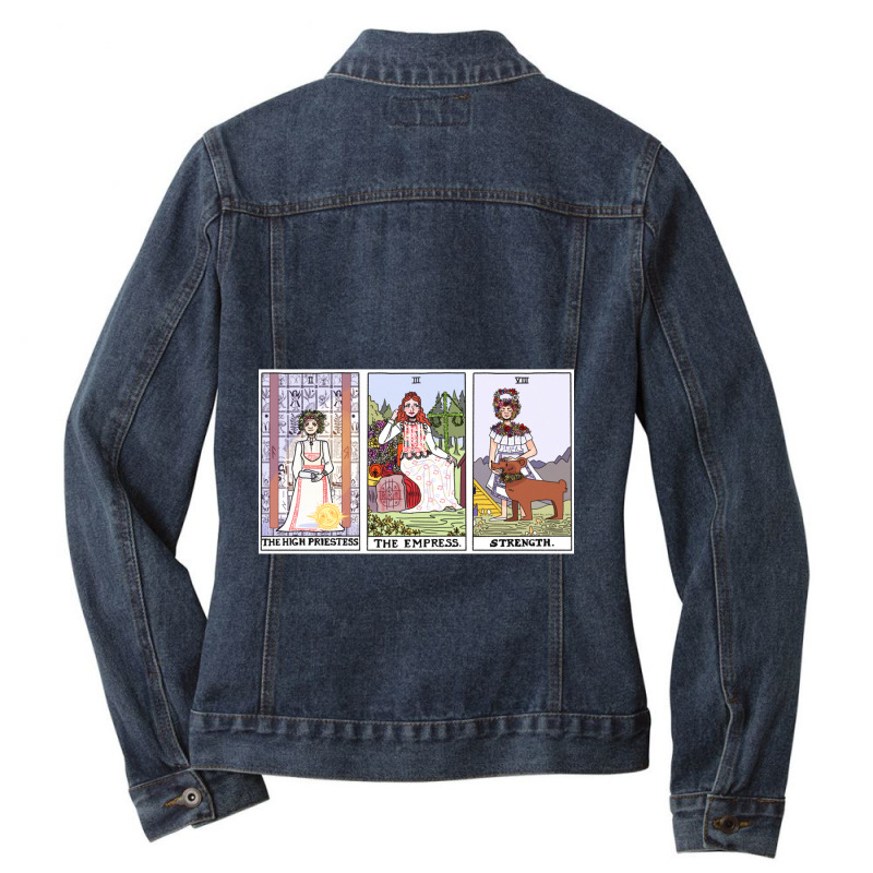 Midsommar Tarot Cards (color Version) Ladies Denim Jacket by JACOBMCCOLLUM | Artistshot