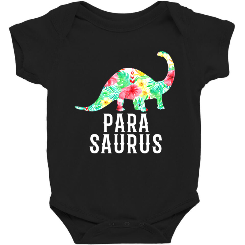 Parasaurus Paraprofessional Dinosaur Floral Baby Bodysuit | Artistshot