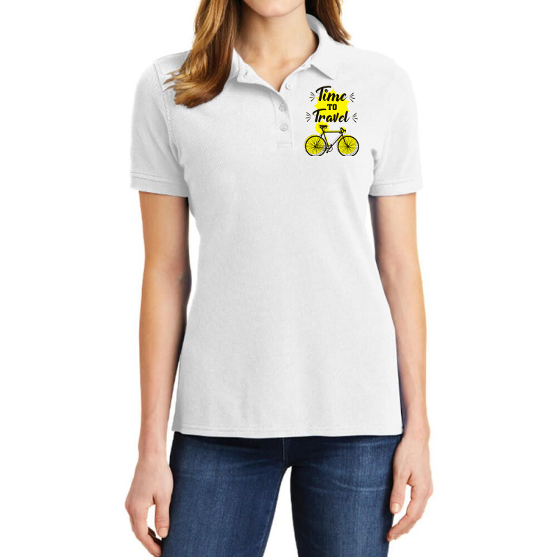 Time To Travel Art Ladies Polo Shirt by cm-arts | Artistshot