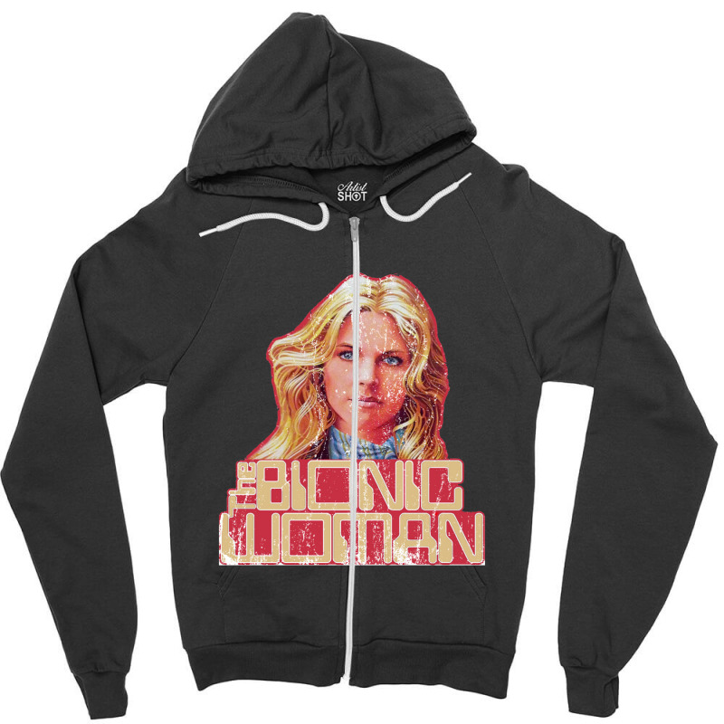 The Bionic Woman, Distressed Zipper Hoodie by ceejayshammah | Artistshot