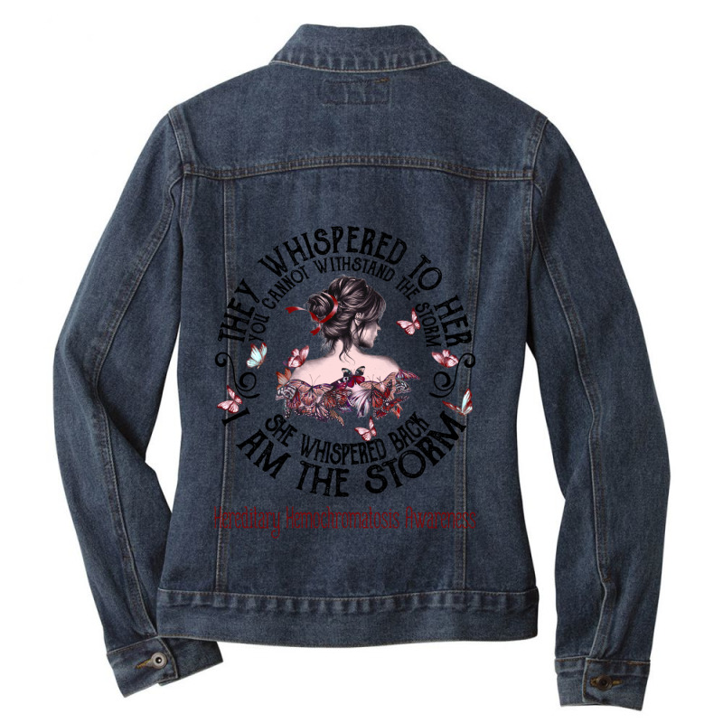 Women Hereditary Hemochromatosis Warrior I Am The Storm Ladies Denim Jacket by JACOBMCCOLLUM | Artistshot