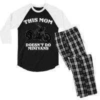 Funny Motorcycle Mom Biker Minivan Mother's Day Motor Bike Men's 3/4 Sleeve Pajama Set | Artistshot