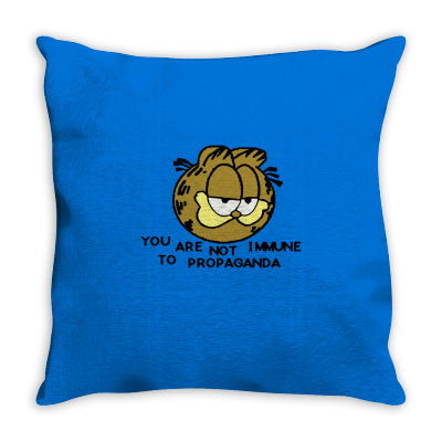 You Are Not Immune To Propaganda Garfield Throw Pillow Designed By Artwoman