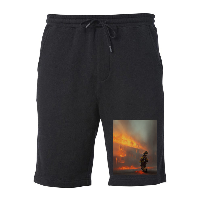 Firefighter At House Fire For Boyfriend Fleece Short | Artistshot