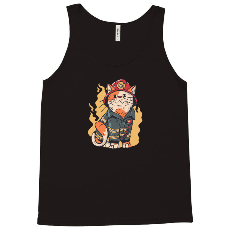 Firefighter Cat Tank Top | Artistshot