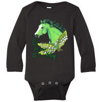 Just A Girl Who Loves Horses And Born In May Emerald Horse Long Sleeve Baby Bodysuit | Artistshot