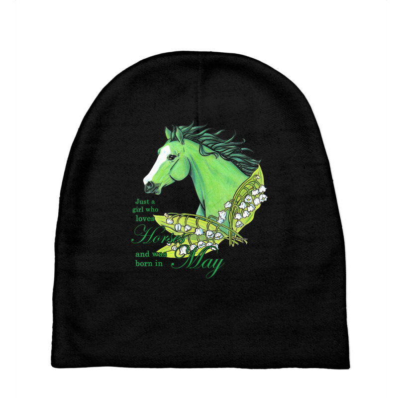 Just A Girl Who Loves Horses And Born In May Emerald Horse Baby Beanies by huynhhuutrunghpa | Artistshot