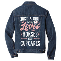 Just A Girl Who Loves Horses And Cupcakes Horse Lover Men Denim Jacket | Artistshot