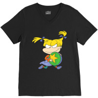 Angelica Running Away With Ball V-neck Tee | Artistshot