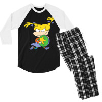 Angelica Running Away With Ball Men's 3/4 Sleeve Pajama Set | Artistshot