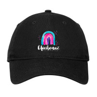 Large Rainbow With White Font Adjustable Cap | Artistshot