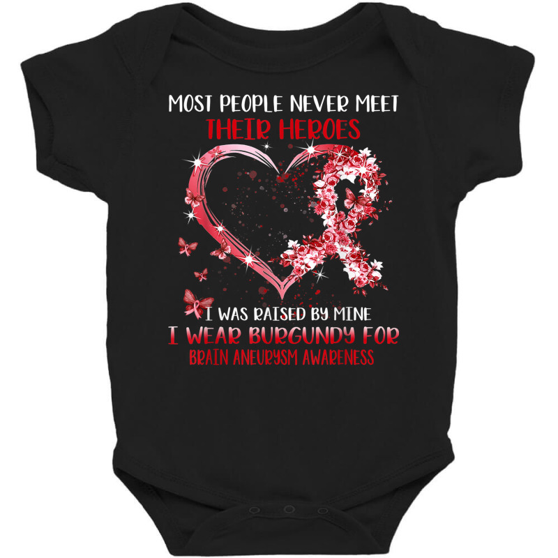 I Wear Burgundy For Someone Special Brain Aneurysm Awareness Baby Bodysuit by August | Artistshot