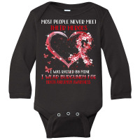 I Wear Burgundy For Someone Special Brain Aneurysm Awareness Long Sleeve Baby Bodysuit | Artistshot