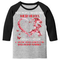 I Wear Burgundy For Someone Special Brain Aneurysm Awareness Youth 3/4 Sleeve | Artistshot