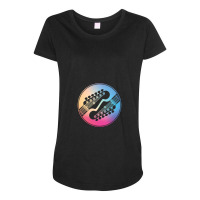 Electric Guitar Headstock Circle Gradient Theme 1 Maternity Scoop Neck T-shirt | Artistshot