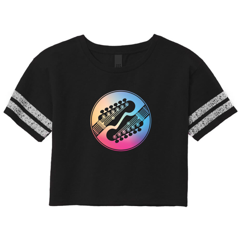 Electric Guitar Headstock Circle Gradient Theme 1 Scorecard Crop Tee by KristieDavis | Artistshot