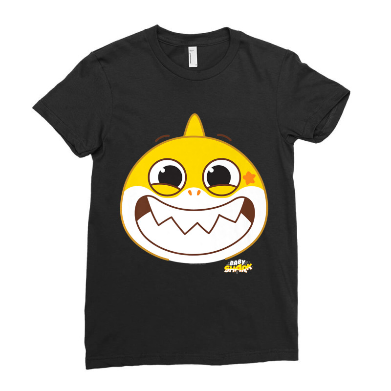 Baby Shark Smiling Ladies Fitted T-Shirt by cm-arts | Artistshot