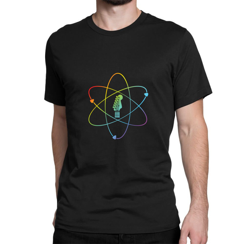 Electric Guitar Headstock Atom Symbol Colorful 1 Classic T-shirt by DavidJones | Artistshot