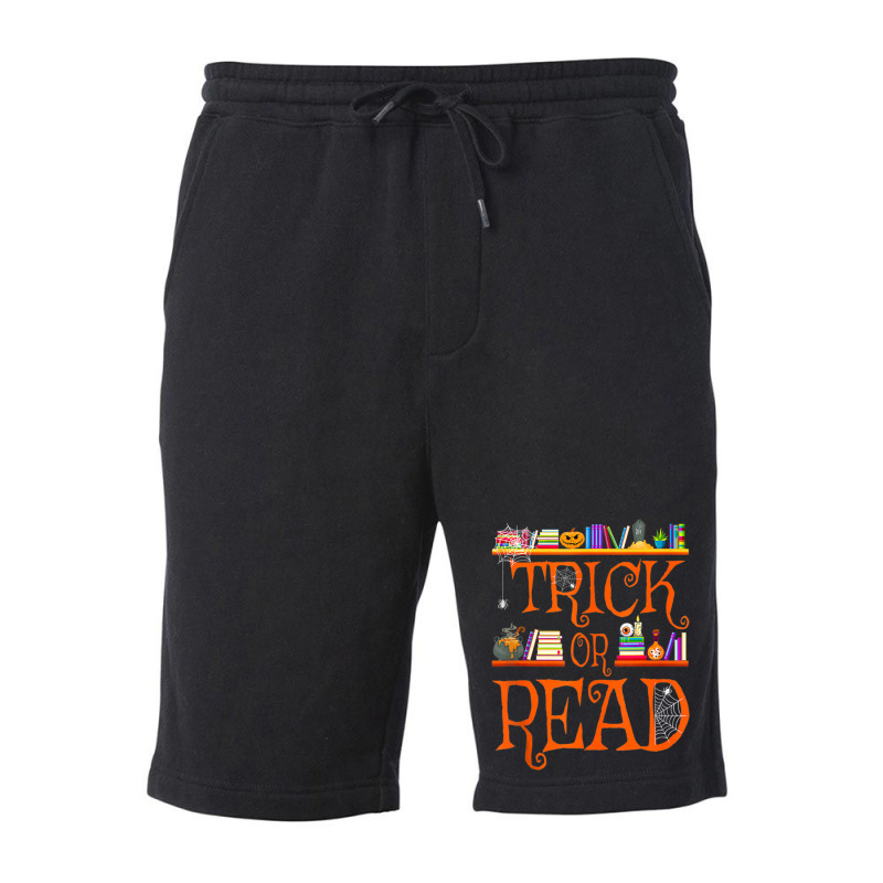 Trick Or Read Library Pumpkin Halloween Librarian Book Lover Fleece Short | Artistshot