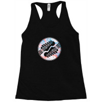 Electric Guitar Headstock Circle Texture Dark Theme 1 Racerback Tank | Artistshot