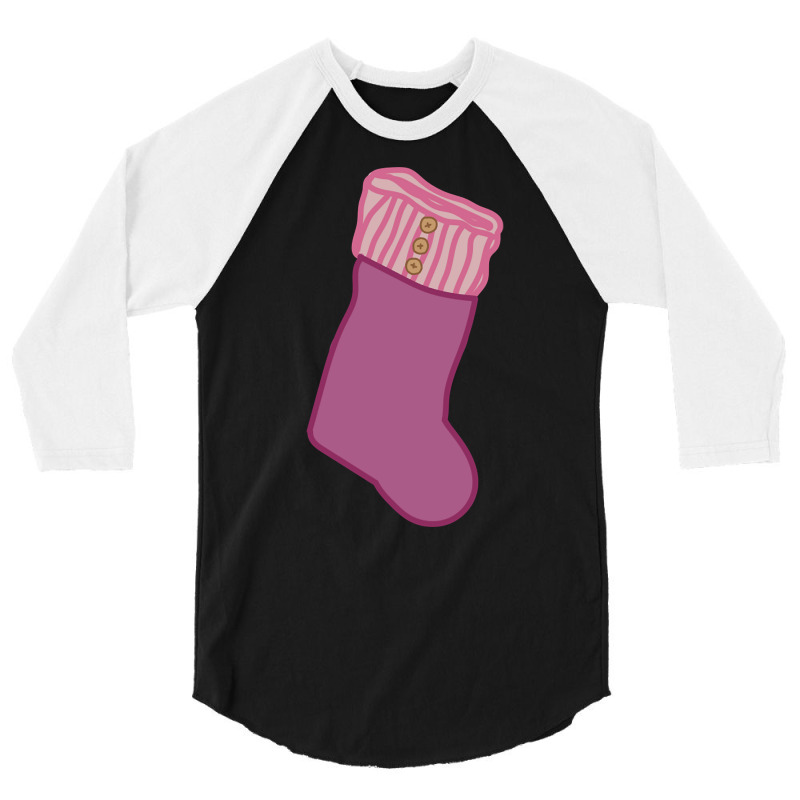 Pink Christmas Stocking 3/4 Sleeve Shirt by Bertrand Angulo | Artistshot